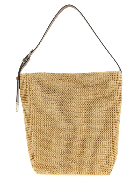PINKO Beige Cowhide Shoulder Bag