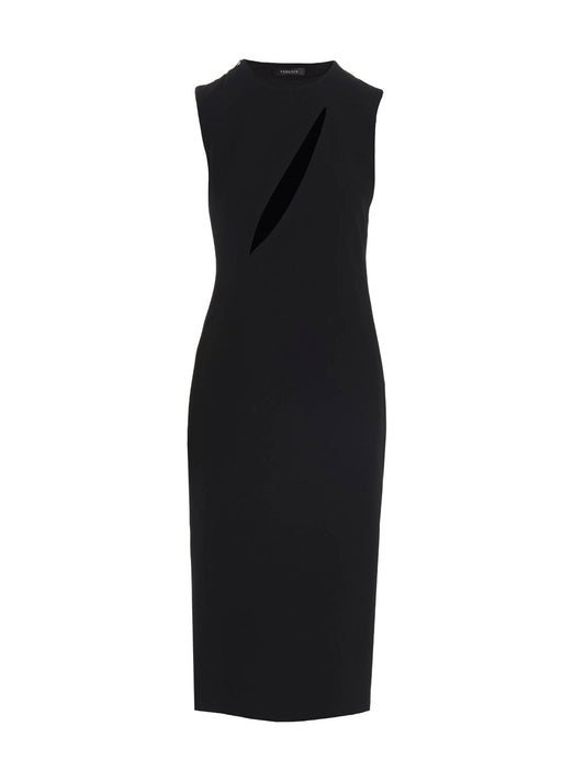 Versace Black Acetate Midi Dress