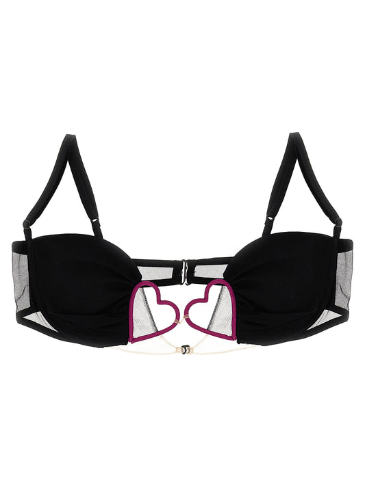 Nensi Dojaka Black Polyamide Bra