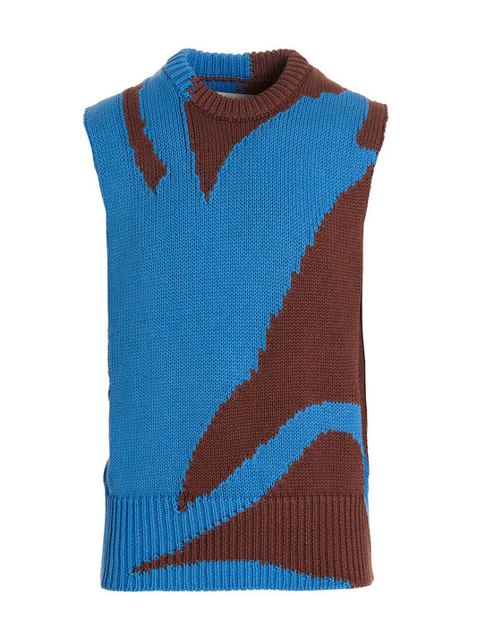 Jil Sander Multicolor Cotton Sleeveles Sweater