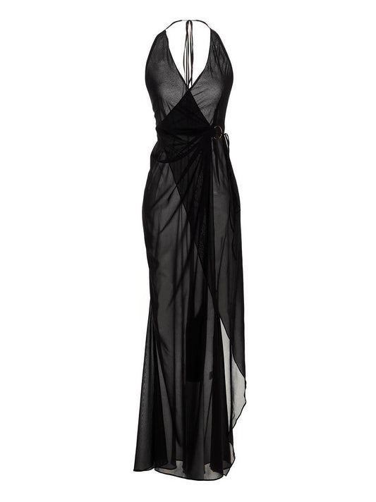 Louisa Ballou Black Silk Long Dress