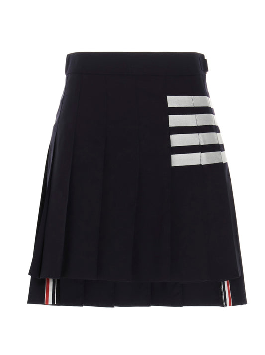 Thom Browne Blue Wool Long Skirt