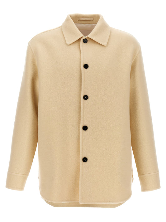 Jil Sander Beige Virgin Wool Coat
