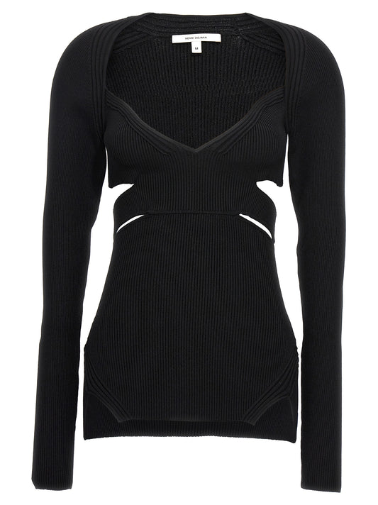 Nensi Dojaka Black Viscose Cardigan