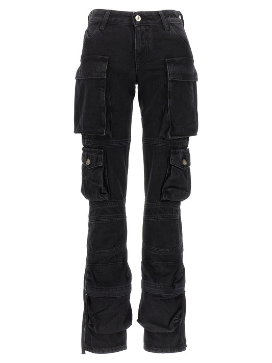 The Attico Black Cotton Cargo Pants