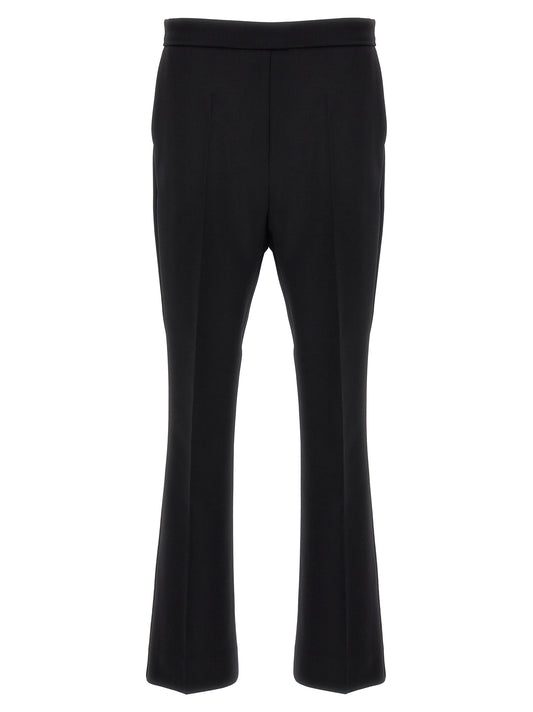 Max Mara Black Virgin Wool Cropped Pants