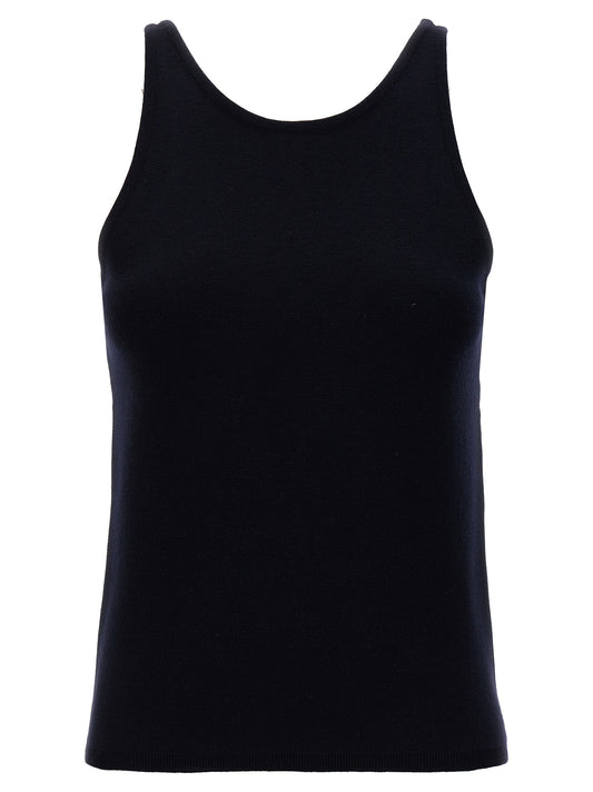 Max Mara Blue Virgin Wool Tank Tops