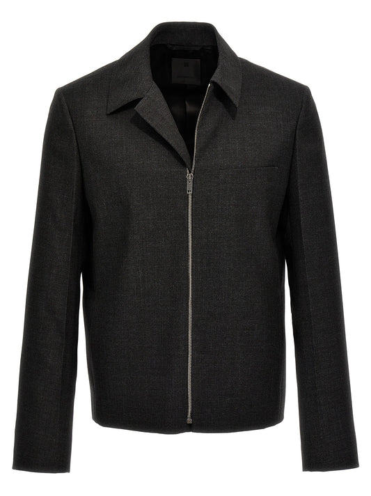 Givenchy Gray Virgin Wool Jacket