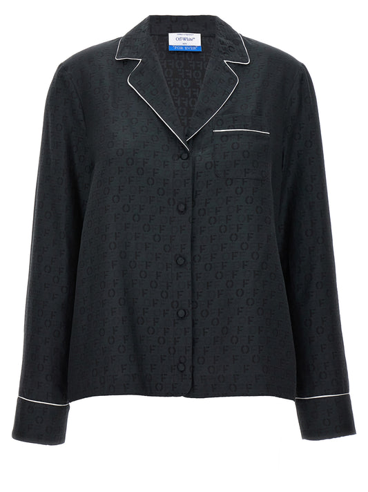 Off-White Black Silk Blouse