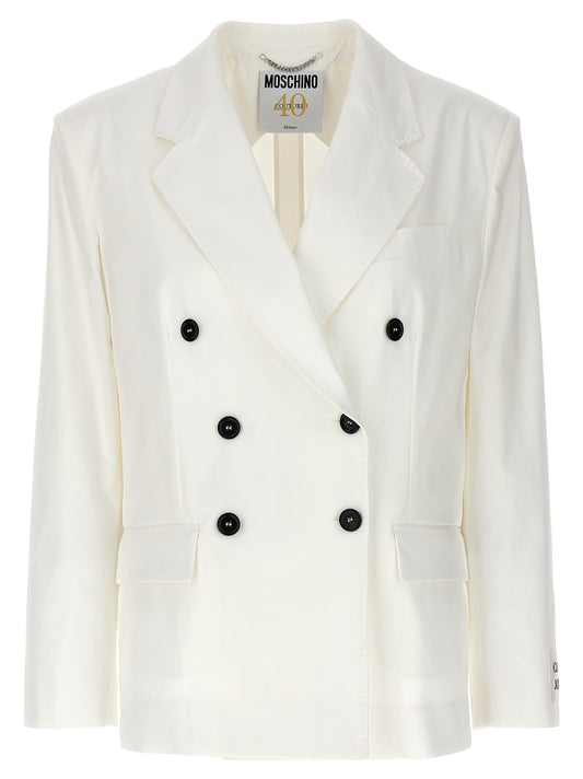 Moschino White Cotton Blazer