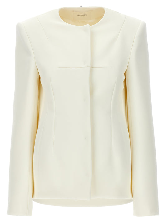 Sportmax White Polyester Full-Length Jacket