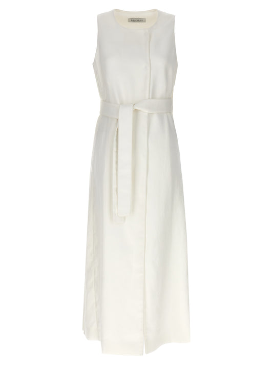 Max Mara White Flax Sleeveless Jacket