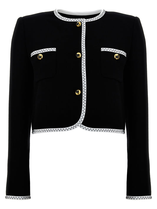 Moschino Bicolor Viscose Full-Length Jacket