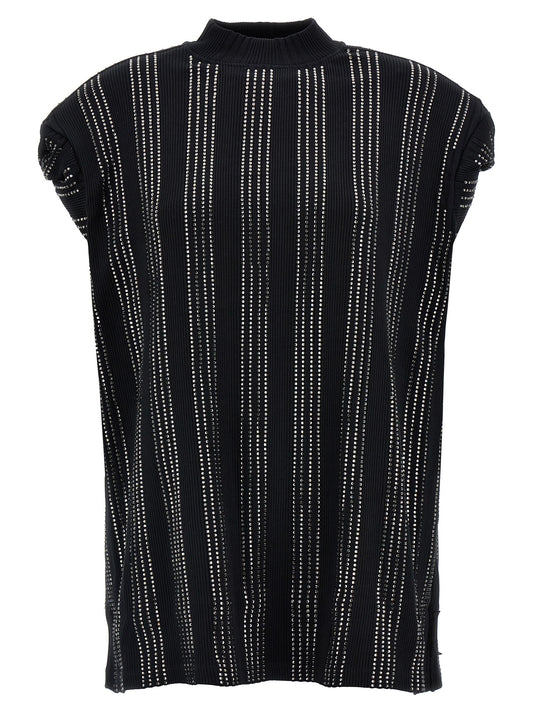 The Attico Black Cotton Short Dress