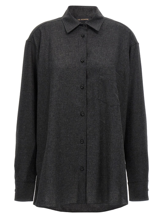 The Andamane Gray Wool Blouse