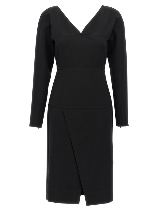 Fendi Black Viscose Midi Dress