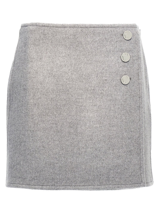 Tory Burch Gray Wool Long Skirt