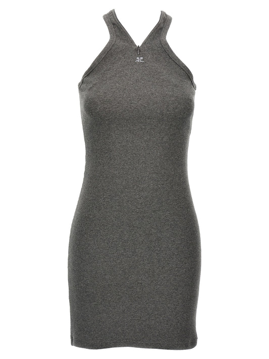 Courrèges Gray Cotton Short Dress