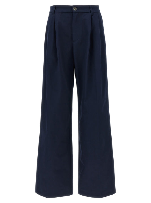Fortela Blue Cotton Casual Pants