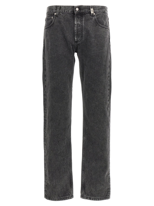 Alexander McQueen Black Cotton Straight-Leg Jeans