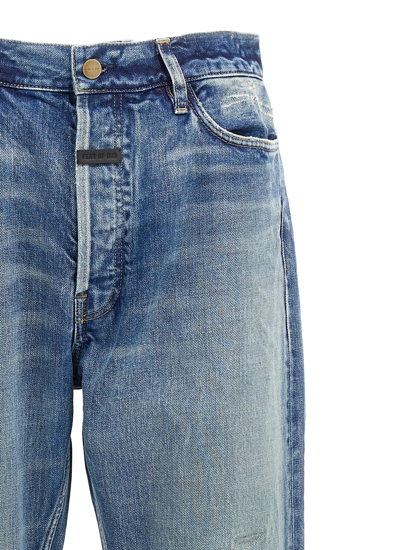 Fear Of God Blue Cotton Straight-Leg Jeans