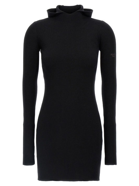 Fendi Black Wool Short Dress