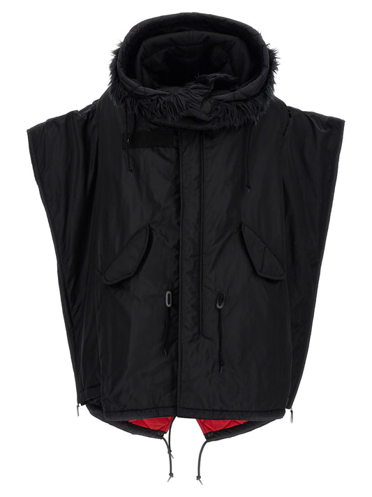 Junya Watanabe Black Nylon Full-Length Jacket