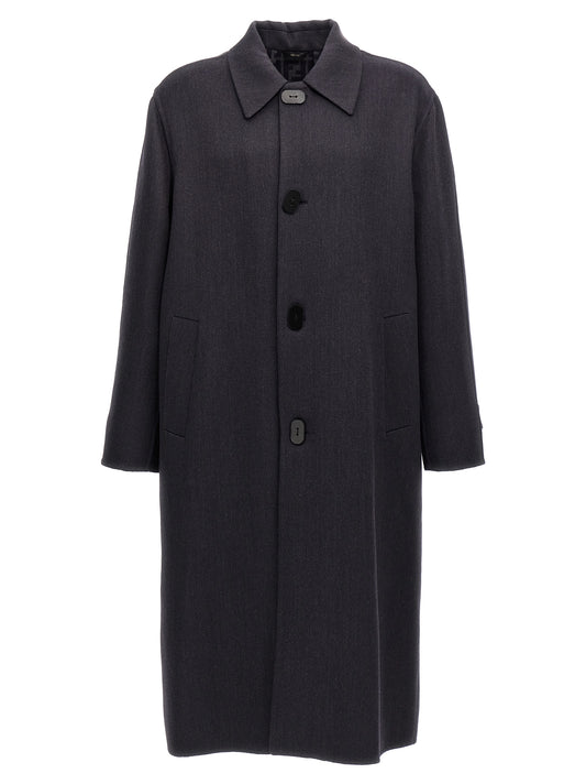 Fendi Blue Virgin Wool Coat