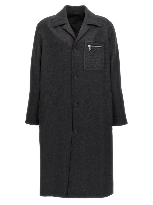 Fendi Gray Cashmere Coat