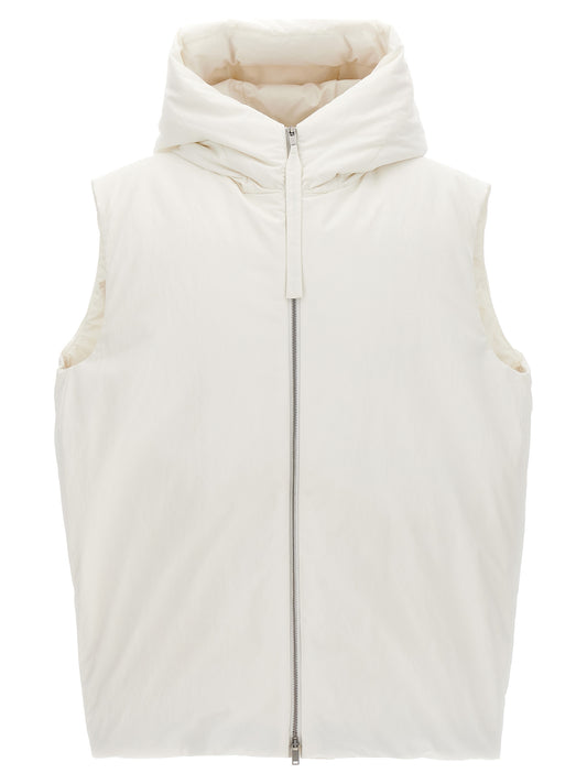 Jil Sander White Polyester Sleeveless Jacket