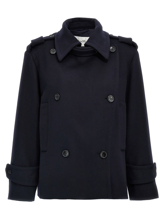 Max Mara Blue Virgin Wool Coat