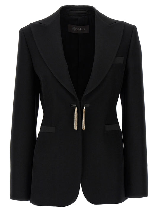 Max Mara Black Virgin Wool Blazer