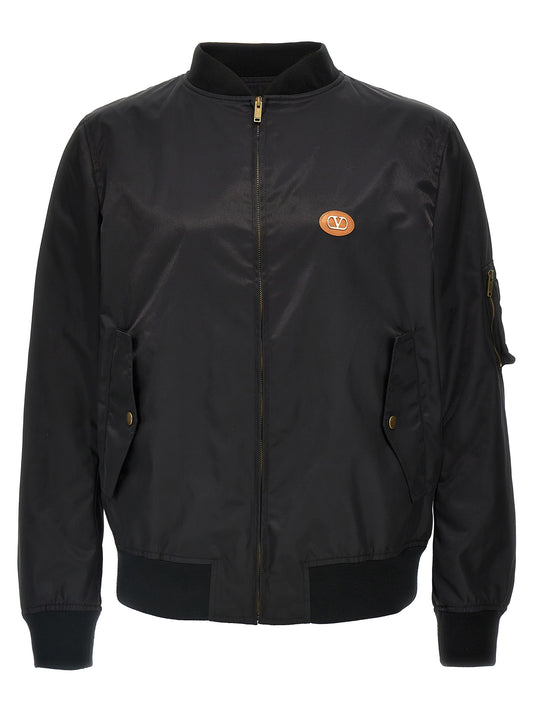 Valentino Garavani Black Polyamide Bomber