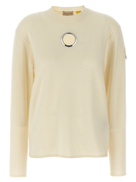 MONCLER GENIUS White Wool Cardigan