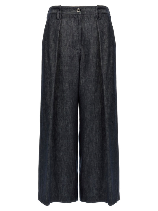Brunello Cucinelli Blue Cotton Casual Pants
