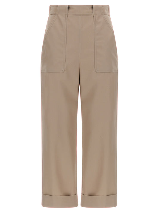 Max Mara Beige Cotton Casual Pants