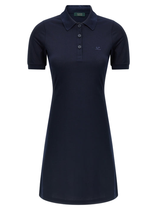 Courrèges Blue Cotton Short Dress