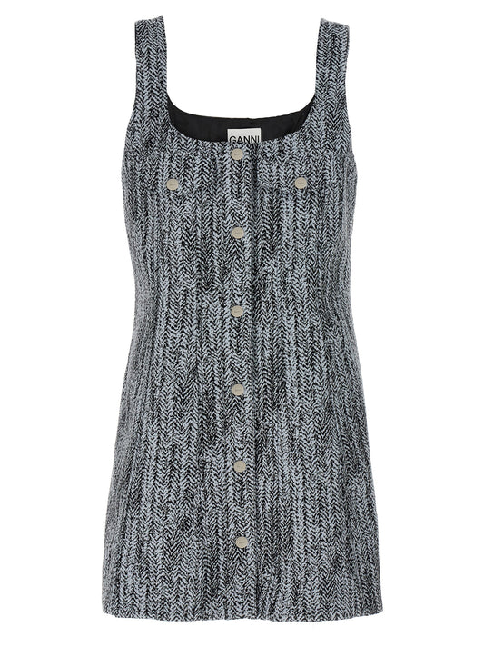 Ganni Multicolor Cotton Short Dress