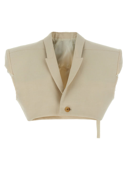 Rick Owens Beige Cotton Sleeveless Jacket