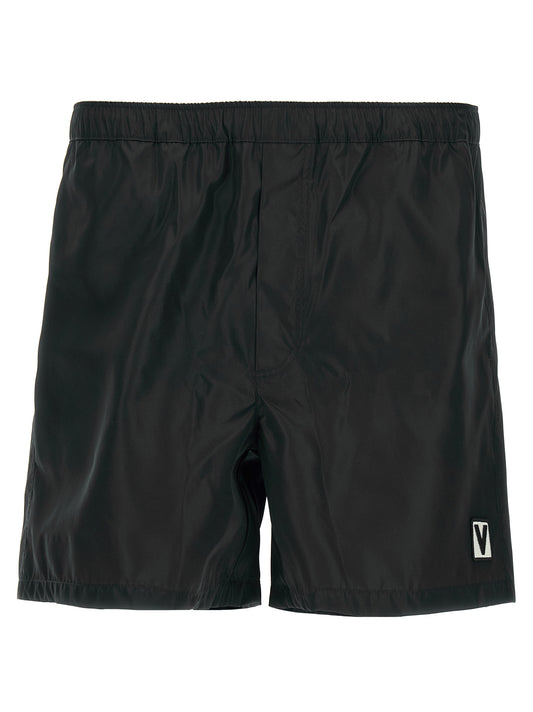 Valentino Garavani Black Polyamide Swim Shorts