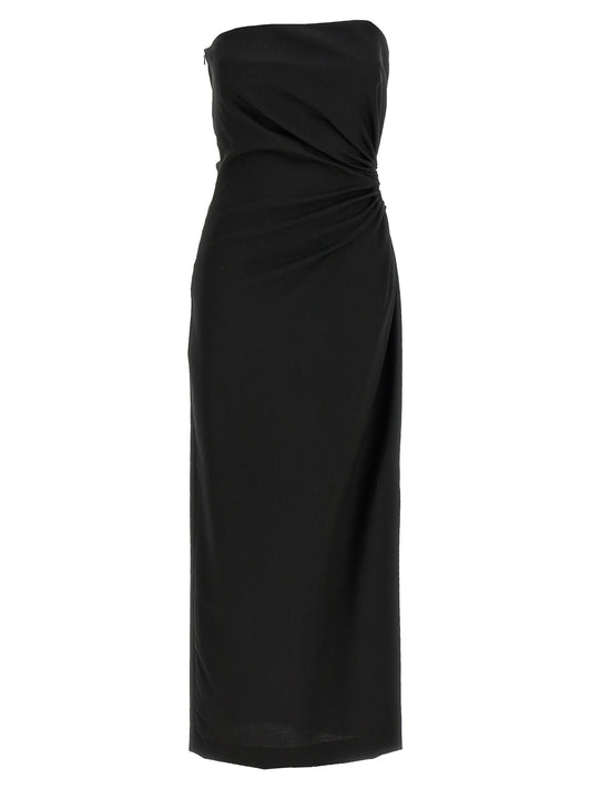 Max Mara Black Virgin Wool Long Dress