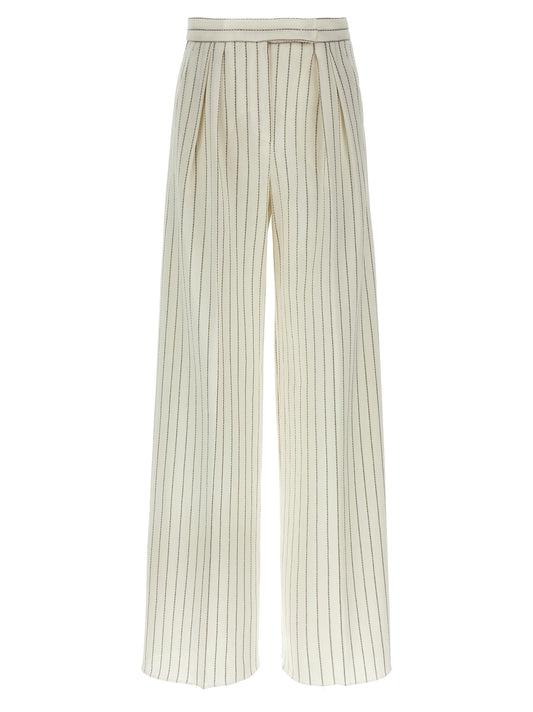 Max Mara White Cotton Casual Pants