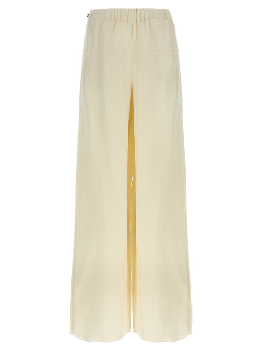 Max Mara White Flax Casual Pants
