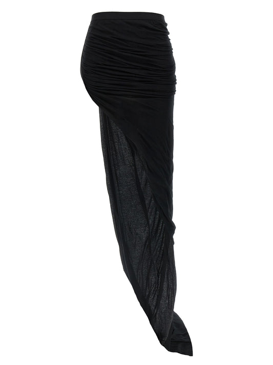 Rick Owens Black Cotton Mini Skirt