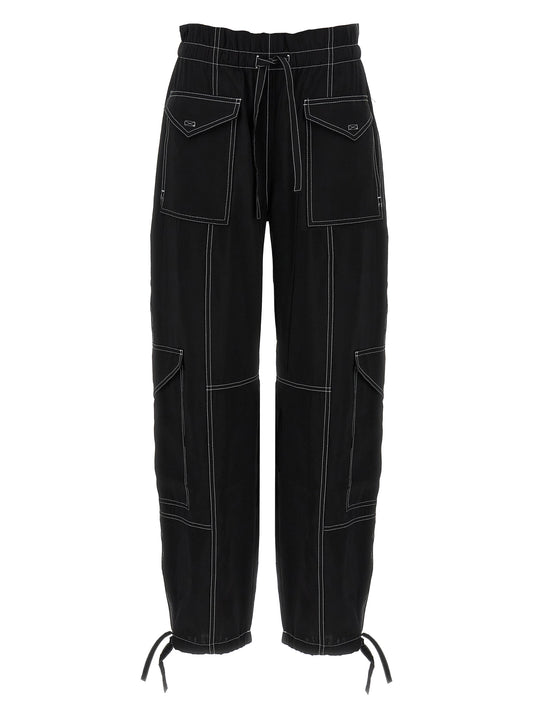Ganni Black Viscose Casual Pants