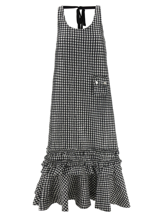 Ganni Black Polyester Midi Dress