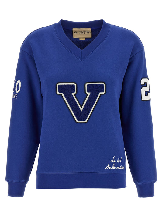 Valentino Garavani Blue Cotton Sweatshirt