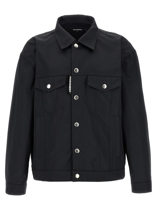 Dsquared² Black Polyester Full-Length Jacket