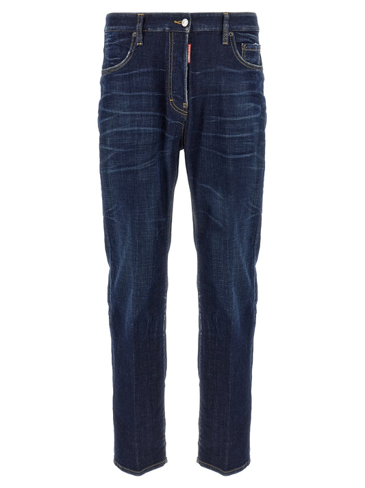 Dsquared² Blue Cotton Straight-Leg Jeans
