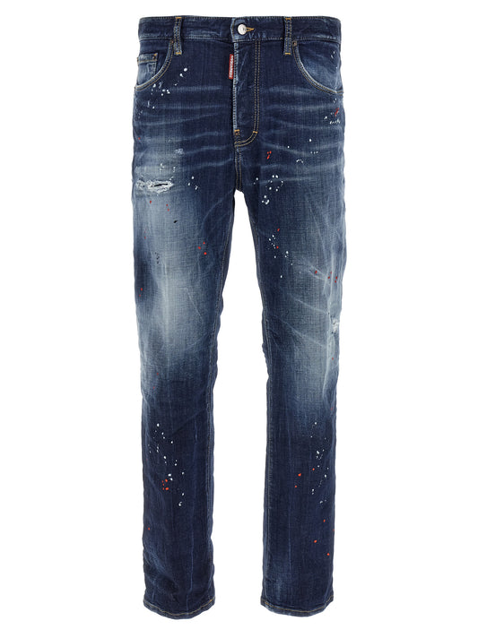 Dsquared² Blue Cotton Relaxed Fit Jeans
